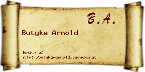 Butyka Arnold névjegykártya