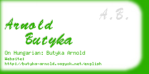 arnold butyka business card